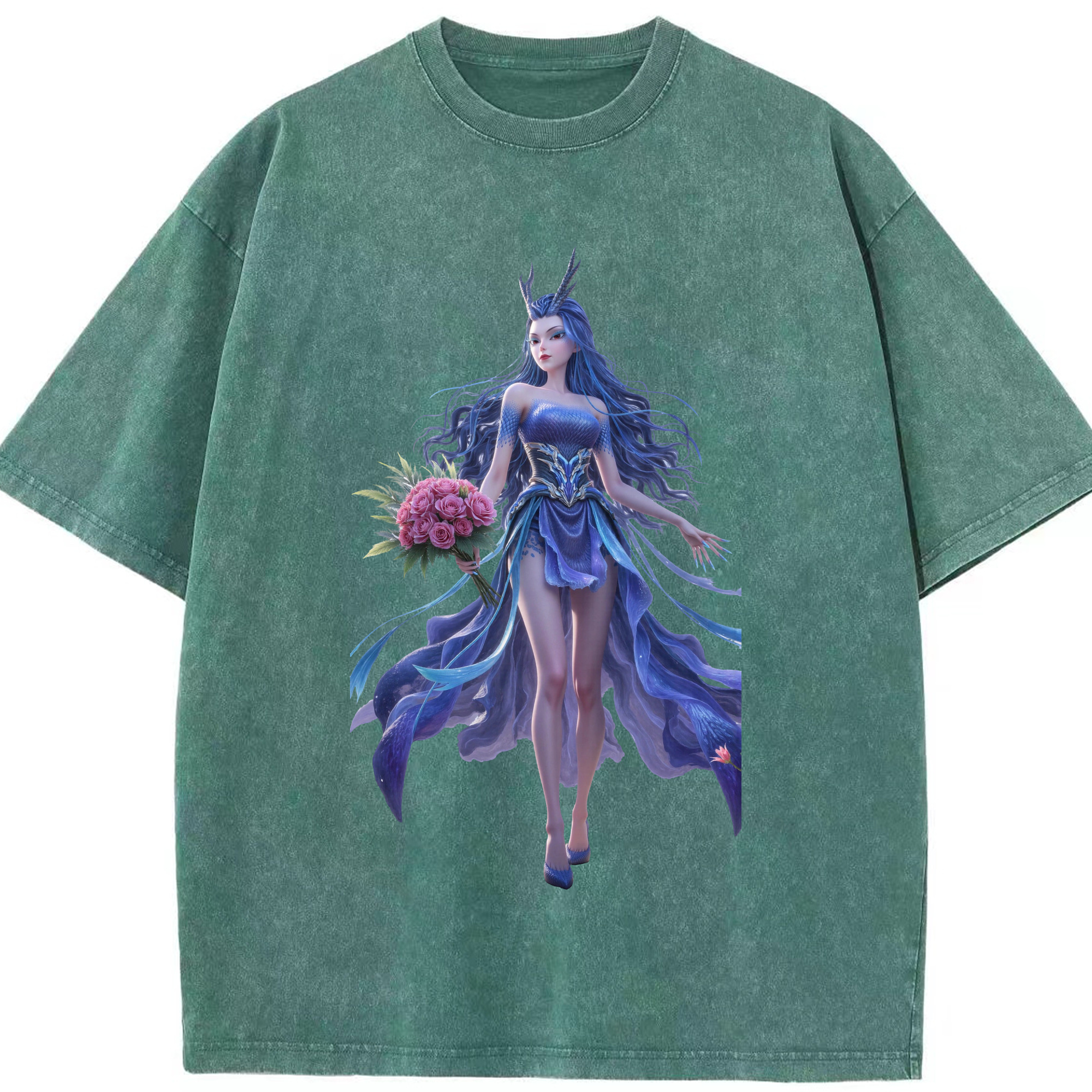 （画像用） Ne Zha 2 ナタ 魔童の大暴れ 綿100% ヴィンテージ風 半袖Tシャツ（フロントプリント）